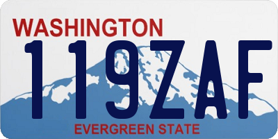 WA license plate 119ZAF