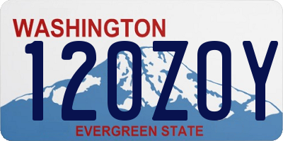 WA license plate 120ZOY