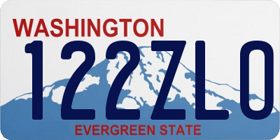 WA license plate 122ZLO