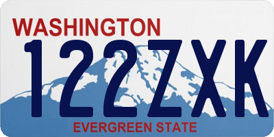 WA license plate 122ZXK