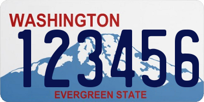 WA license plate 123456