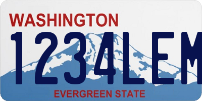 WA license plate 1234LEM