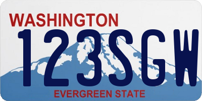 WA license plate 123SGW