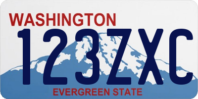 WA license plate 123ZXC