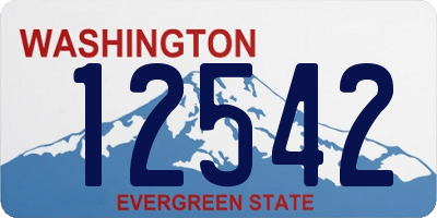 WA license plate 12542