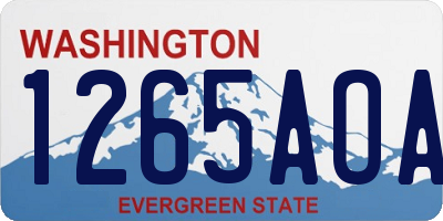 WA license plate 1265AOA