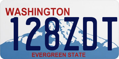 WA license plate 128ZDT