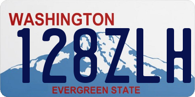 WA license plate 128ZLH