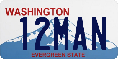 WA license plate 12MAN