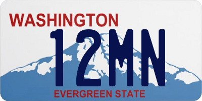 WA license plate 12MN