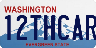 WA license plate 12THCAR