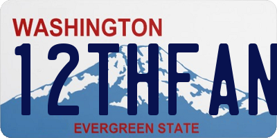 WA license plate 12THFAN