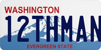 WA license plate 12THMAN