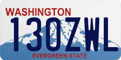 WA license plate 130ZWL