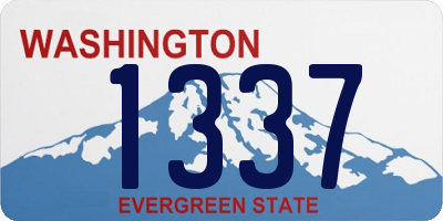 WA license plate 1337