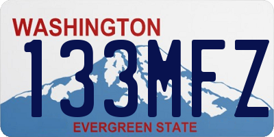 WA license plate 133MFZ