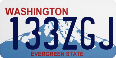 WA license plate 133ZGJ