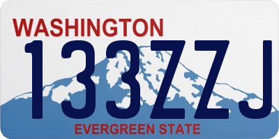 WA license plate 133ZZJ