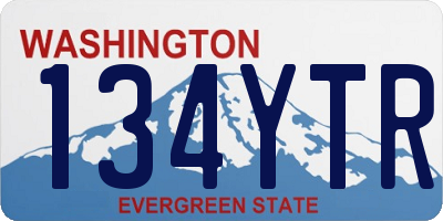 WA license plate 134YTR