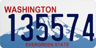 WA license plate 135574