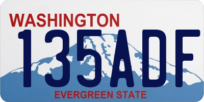 WA license plate 135ADF