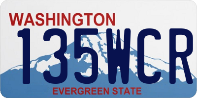 WA license plate 135WCR