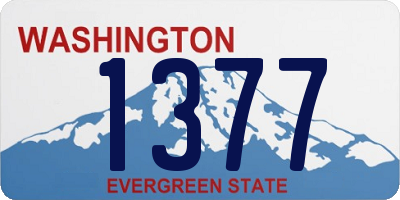 WA license plate 1377