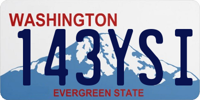 WA license plate 143YSI