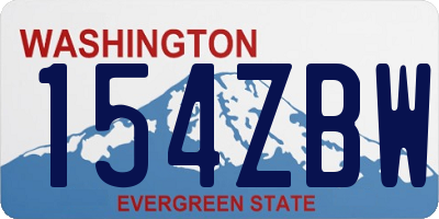 WA license plate 154ZBW