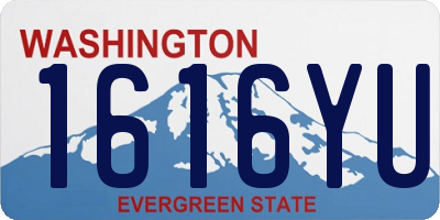 WA license plate 1616YU