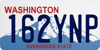 WA license plate 162YNP