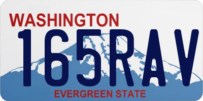 WA license plate 165RAV