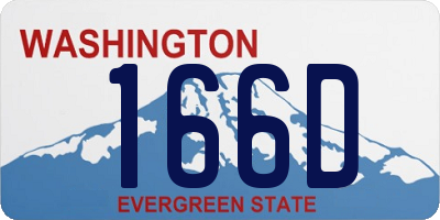 WA license plate 166D