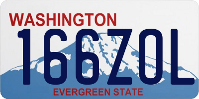 WA license plate 166ZOL