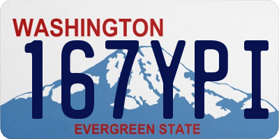 WA license plate 167YPI