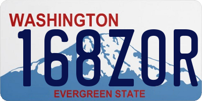 WA license plate 168ZOR