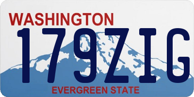 WA license plate 179ZIG