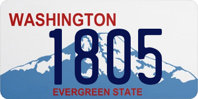 WA license plate 1805