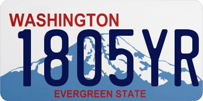 WA license plate 1805YR