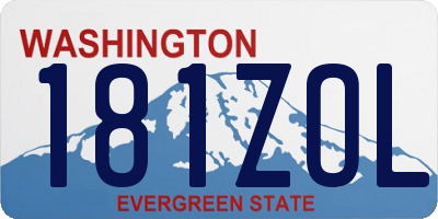 WA license plate 181ZOL