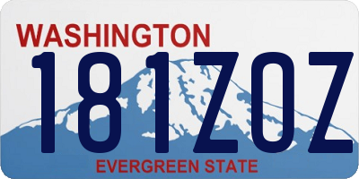 WA license plate 181ZOZ