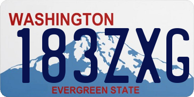 WA license plate 183ZXG