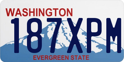 WA license plate 187XPM