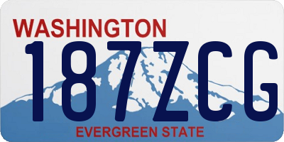 WA license plate 187ZCG