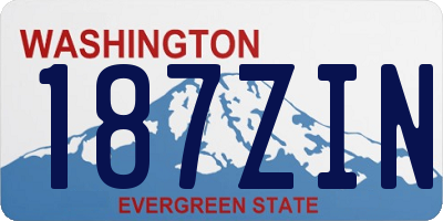 WA license plate 187ZIN