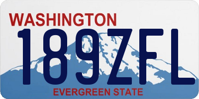 WA license plate 189ZFL