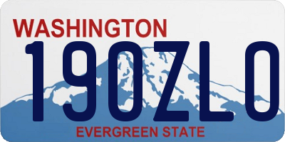 WA license plate 190ZLO