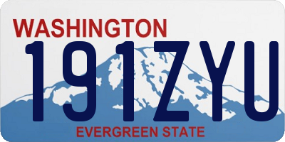 WA license plate 191ZYU