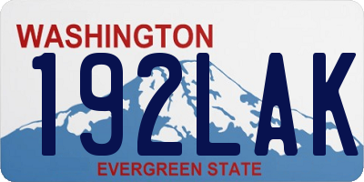 WA license plate 192LAK