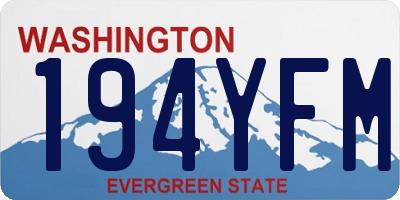 WA license plate 194YFM